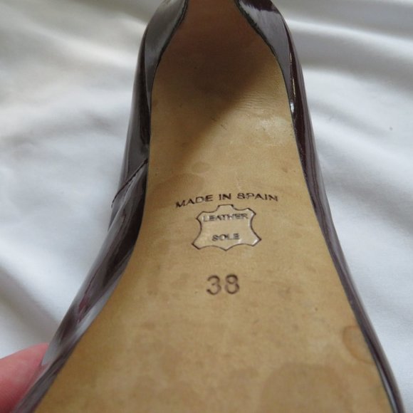 AllSaints Spitalfields  Burgundy Platform Heels - Picture 5 of 11